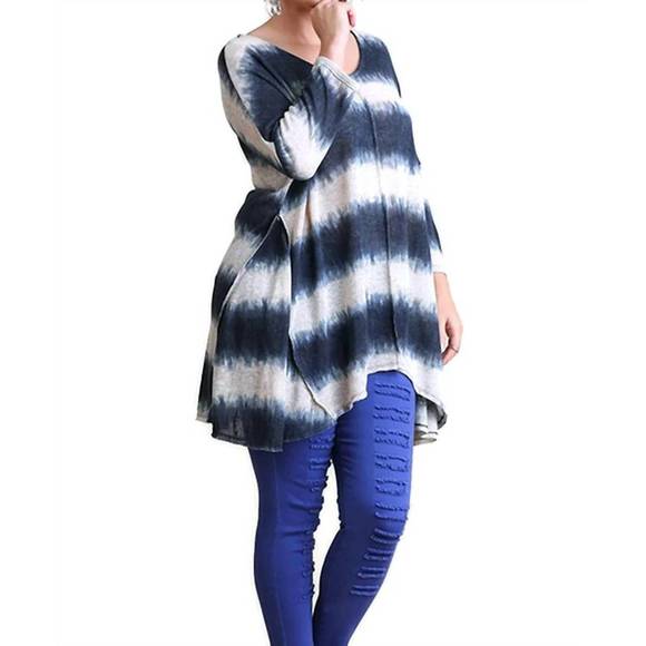 NEW UMGEE tie dye striped tunic in navy - Picture 2 of 3
